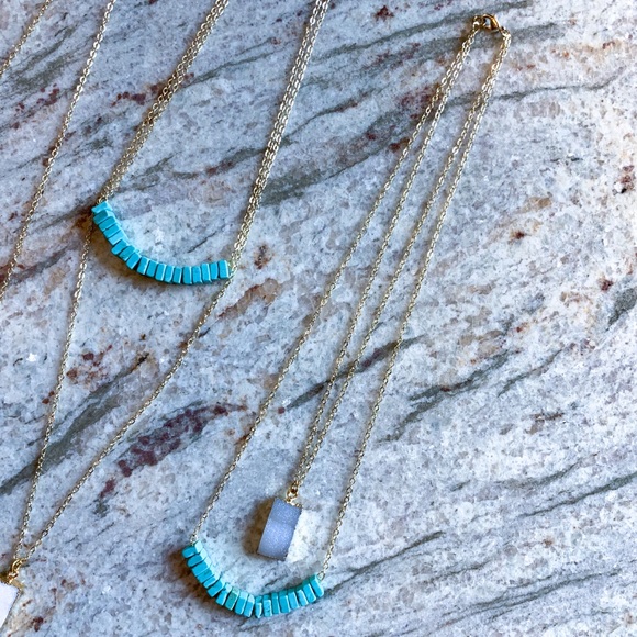 Druzy & Turquoise Necklace - Picture 3 of 13